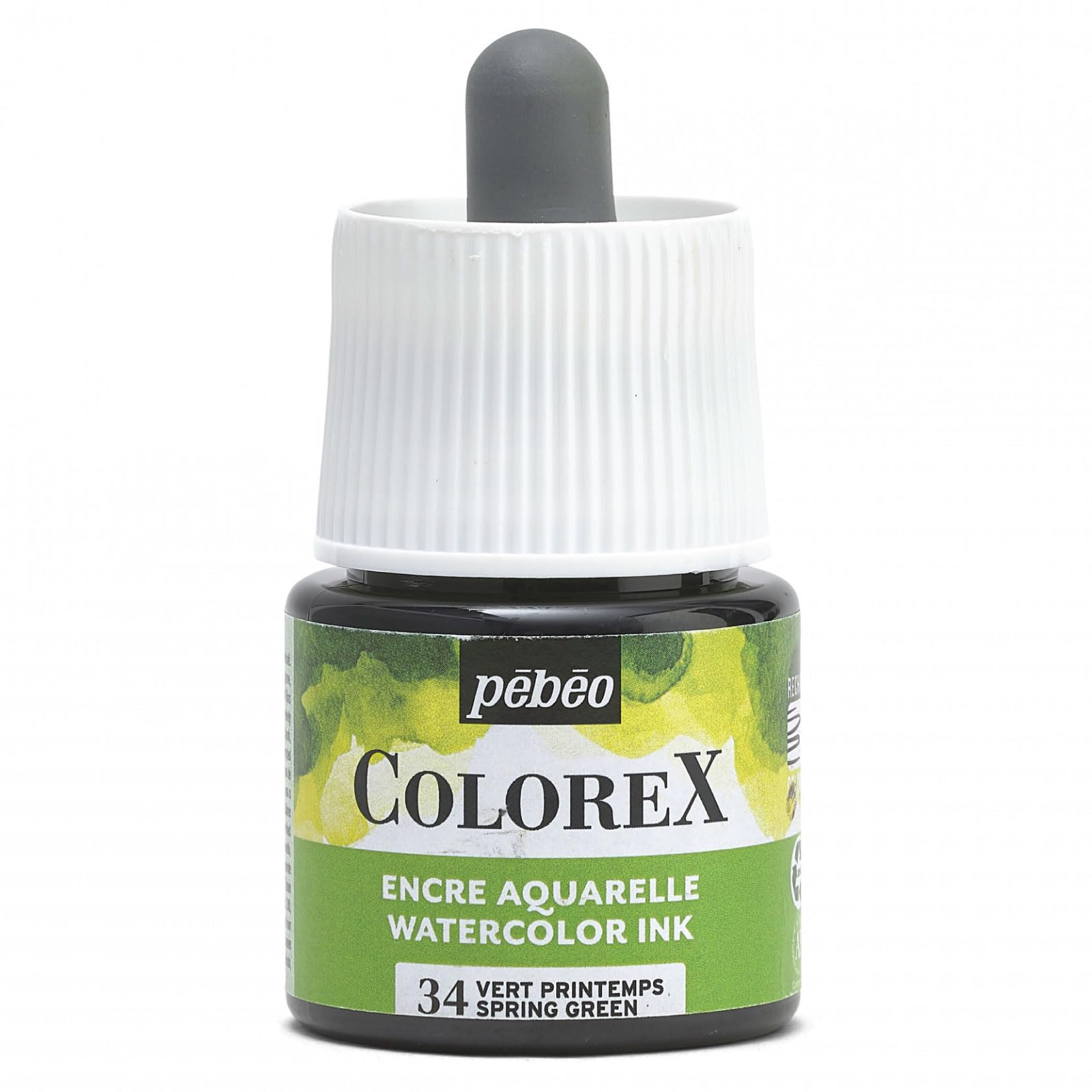 Pébéo - Colorex Ink 45 ml Spring Green – Colorex Watercolour Ink Pébéo – Green Ink Velvety Rendering – Multi-Tool Drawing Ink for All Media – 45 ml – Spring Green