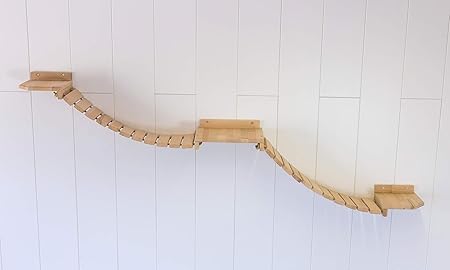 Jennys Tiershop Doppel-Hängebrücke, handgefertigte Tiermöbel/Luxusmöbel, Katzenmöbel in vielen Ausführungen, Katzenmöbel. Hier: Doppel-Hängebrücke 255 x 25 cm (4j)