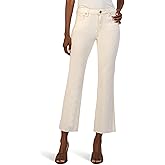 KUT from The Kloth Womens Kelsey High-Rise Ankle Flare with Raw Hem in Paprika