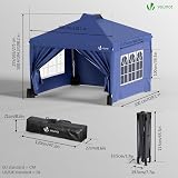 VOUNOT 3m x 3m Heavy Duty Gazebo with Sides & Central Lock System, Blue view 6