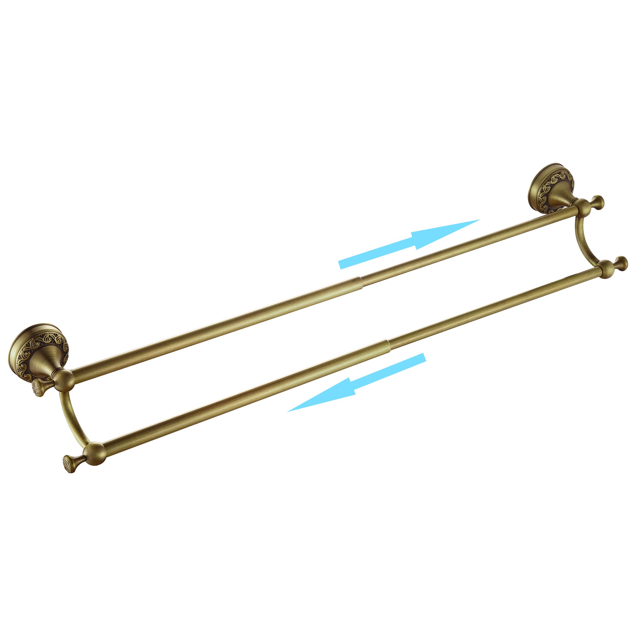 CASEWIND Vintage Towel Rail, Brass Towel Holder, Wall Mounted Double Towel Bar 60cm for Bathroom Toilet