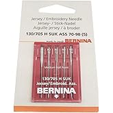 HONEYSEW Pack of 5pcs for Bernina Sewing Machine Jersey/Embroidery Needle 130/705 H SUK 0025117101(Jersey/Embroidery Needle 70)