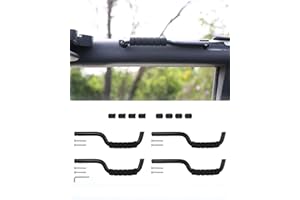 ROADER Front & Rear Roll Bar Grab Handles Compatible with 2024 2025 New Ford Bronco 2021 2022 2023 4 Door, Aluminum Alloy Gri