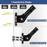 NQ Flag Pole Holder 1 Inch Aluminum Adjustable Mount Black view 4