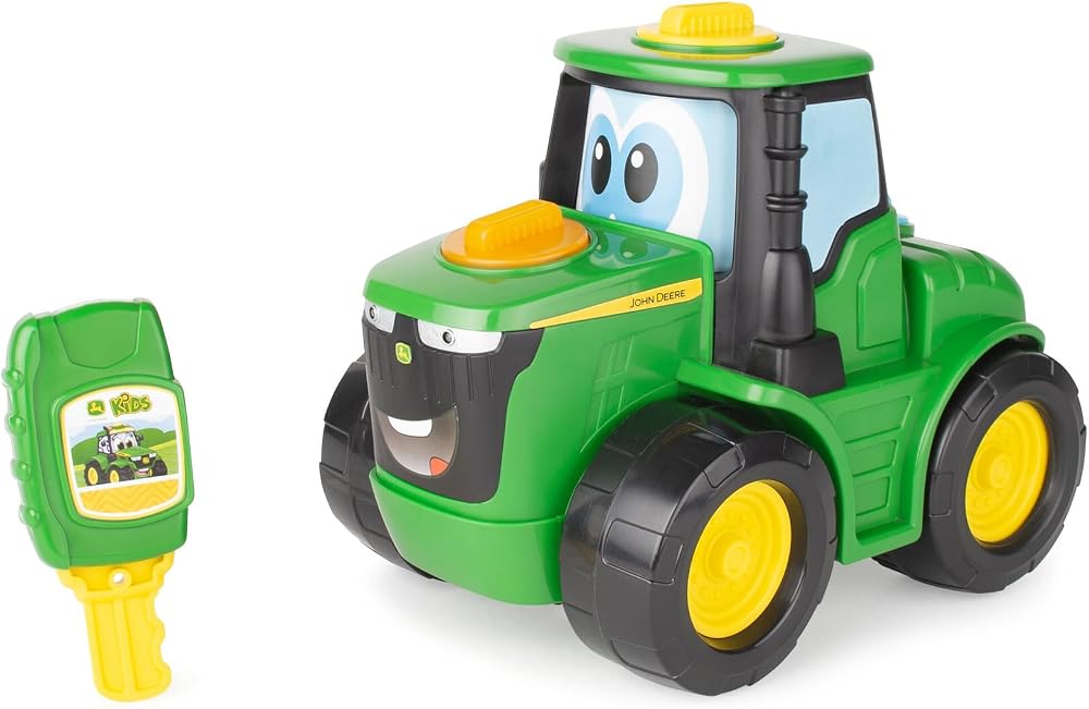 John Deere Key 'N Go Johnny Tractor Interactive Farm Toy Childrens Lights Sounds