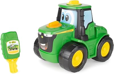 John Deere Key 'N Go Johnny Tractor Interactive Farm Toy Childrens Lights Sounds