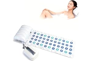 New Bubble Bath Mat with USB & Remote Control | 93 Jets Spa Mat for Bathtub | 6 Intensity Levels | 7-Color LED Lights | 55-60
