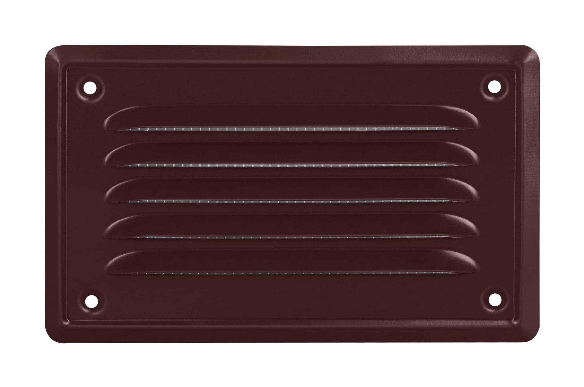 ADGO Ventilation Grille Exhaust Air Grille Wall Mounted Outdoor Grille Flat Metal with Screwed Grille for Fi Ventilation with Insect Screen (14 x 7, Brown)