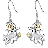 Cute Ghost Pumpkin Earrings for Teens 925 Sterling Silver Gothic Jewelry Halloweens Gift for Women Daughter