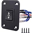 TWTADE Momentary Polarity Reverse Switch 12V DC 10A 6 Pin 3 Position Up Down Control Motor (ON)-Off-(ON) Rocker Toggle Switch with Panel,Wires,Screws