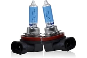 Flygun 2 PCS H11 Car Halogen Bulbs, Ultra White Light Bulbs, 12V 100W Front Fog Light Bulbs, Super Bright High Beam Low Beam Bulb Auto Lights Universal for Most Cars, Trucks, SUVs (White)