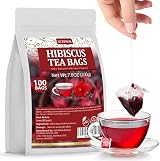 ULTHMOK Premium Hibiscus Tea Bags 100 Bags 7.06 oz Caffeine Free 100% Hibiscus