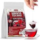 Premium Hibiscus Tea Bags,100 Tea Bags/7.06 Oz,100% Pure Dried Hibiscus Flower,Natural & No Additives,Caffeine Free.