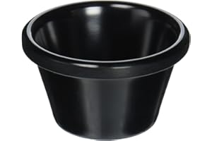 Winco Commercial-Grade Plastic Ramekin/Dipping Sauce Cup, Smooth, 4 Ounce, Black (12 Pack)