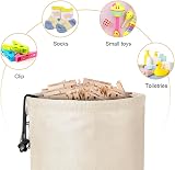 Vicloon Rose Peg Bag Large Clothespin Holder with Drawcord and Hook view 6