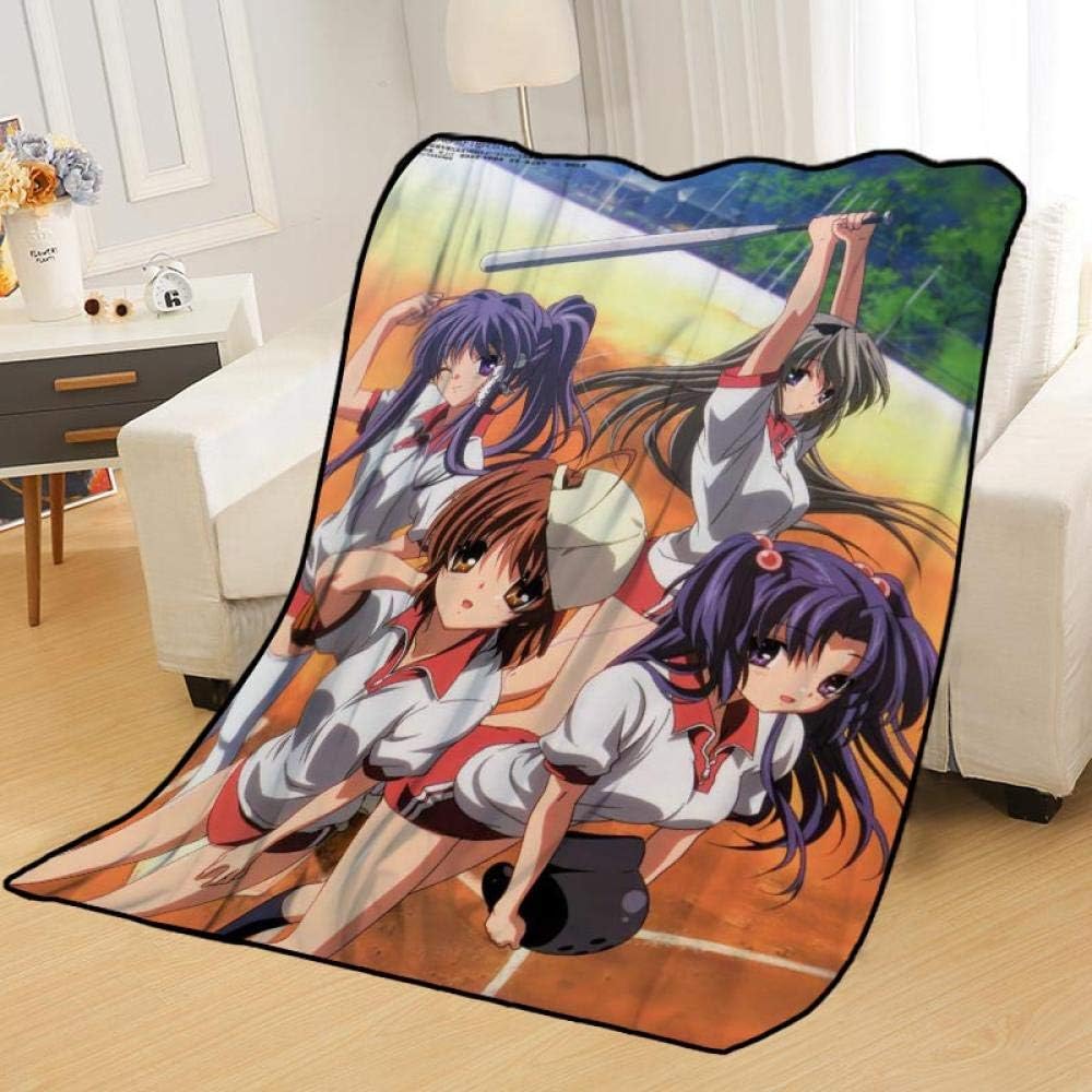XYZNB Mantas para Cama Anime Clannad Impresión 3D Manta De Cama Sherpa