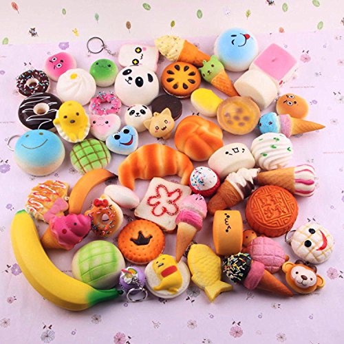 image for XIDAJE 12 PCS Random Kawaii Mini Soft Foods Panda Bread Bun Toasts Don