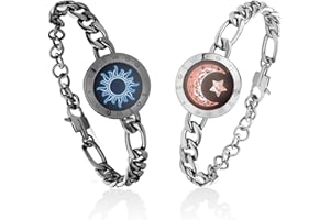 TOTWOO Long Distance Touch Bracelets for Couples, Vibration & Light up for Love Couples Bracelets | Long Distance Relationship Gifts for Girlfriend Bluetooth Pairing Jewelry