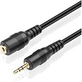 TNP 2.5mm Extension Cable, Male to Female TRS Stereo Audio Cord, 3 FT | Trs Aux Jack Extender with Gold-Plated Connectors and Black Pvc Jacket for Headsets, Microphones, Phones and Audio Devices