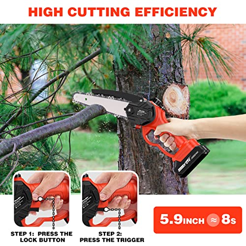 Mini Chainsaw Cordless, Seesii Mini Chainsaw, 6inch Cordless Portable
