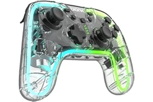 Bionik NeoGlow: Wireless RGB Gaming Controller with Motion for Nintendo Switch, 900 mAh Rechargeable Battery, Turbo Mode/Gyro