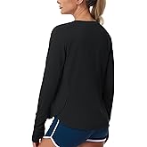 THE GYM PEOPLE Women's Long Sleeve Workout Shirts Side Slits Athletic Yoga Tee Tops with Thumb Hole