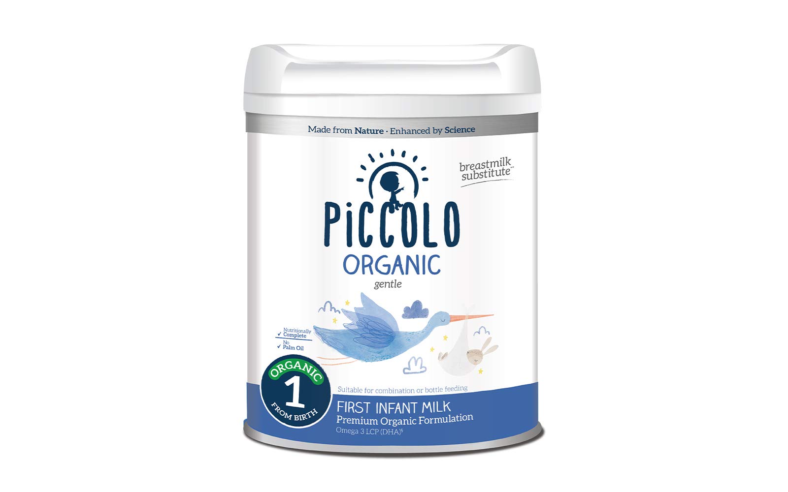 Piccolo Organic Formula 1 - 0-6 Months - First Infant Milk Formulation - 800g - No Palm Oil - Breastmilk Substitute