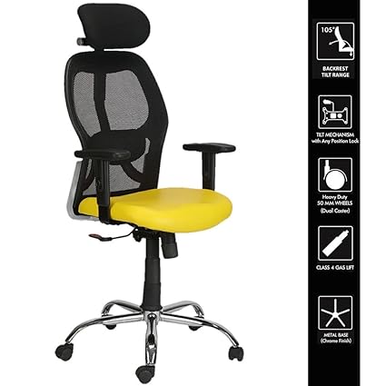 Green Soul New York High Back Mesh Office Chair Black And Yellow