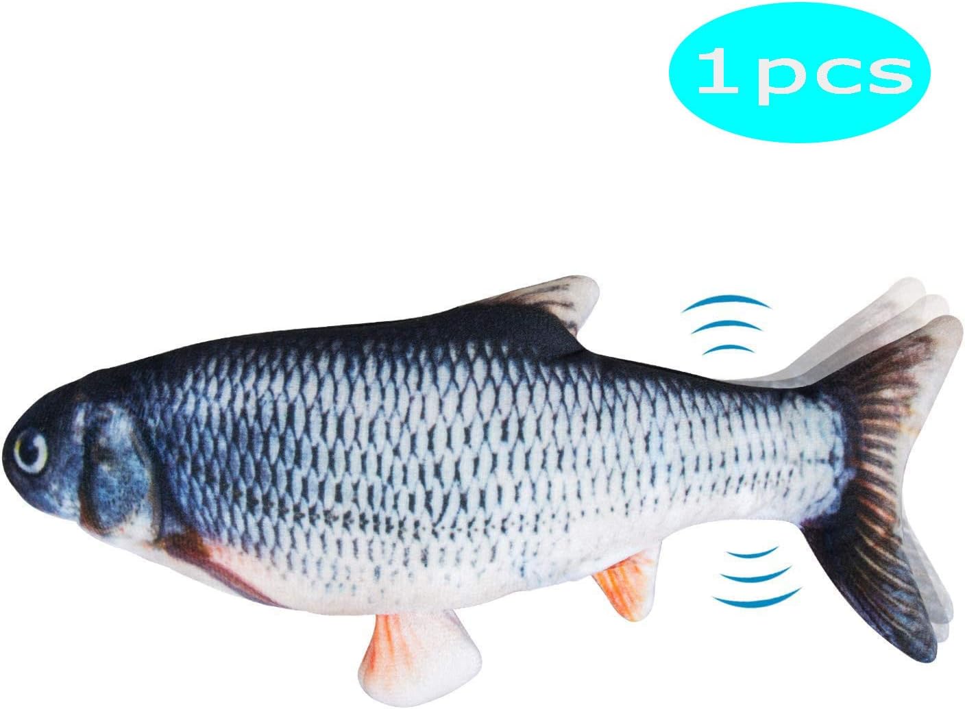 TEKEFT 11.8" Electric Moving Kicker Plush Doll Fish,Realistic Flopping Fish Simulation Fish for Kids (A)