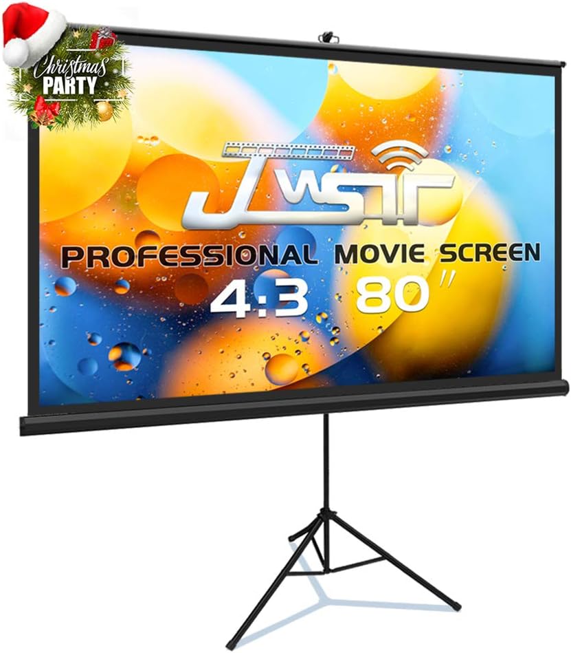 Projector Screen with Stand, Premium 3 Layers 80 inch 4K HD