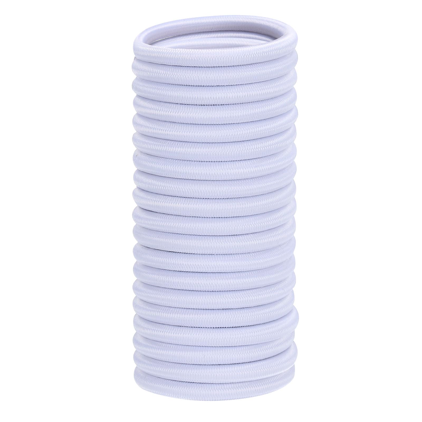 PATIKIL Bungee Shock Cord, 2/7"x25Ft Polyester Marine Grade Bungee Cord Elastic String Replacement for Zero Gravity Chair Kayak Camping Tent Pole Cargo Tie Downs, White