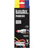 Liquitex Acrylic Paint Markers, Set of 3, Primary Colors, 2mm Nibs | Precise &amp; Durable 2mm Nibs, Full-Coverage, All Surfaces, Highly Opaque, Acrylic-Power, Shake &amp; Pump to Activate Paint Flow