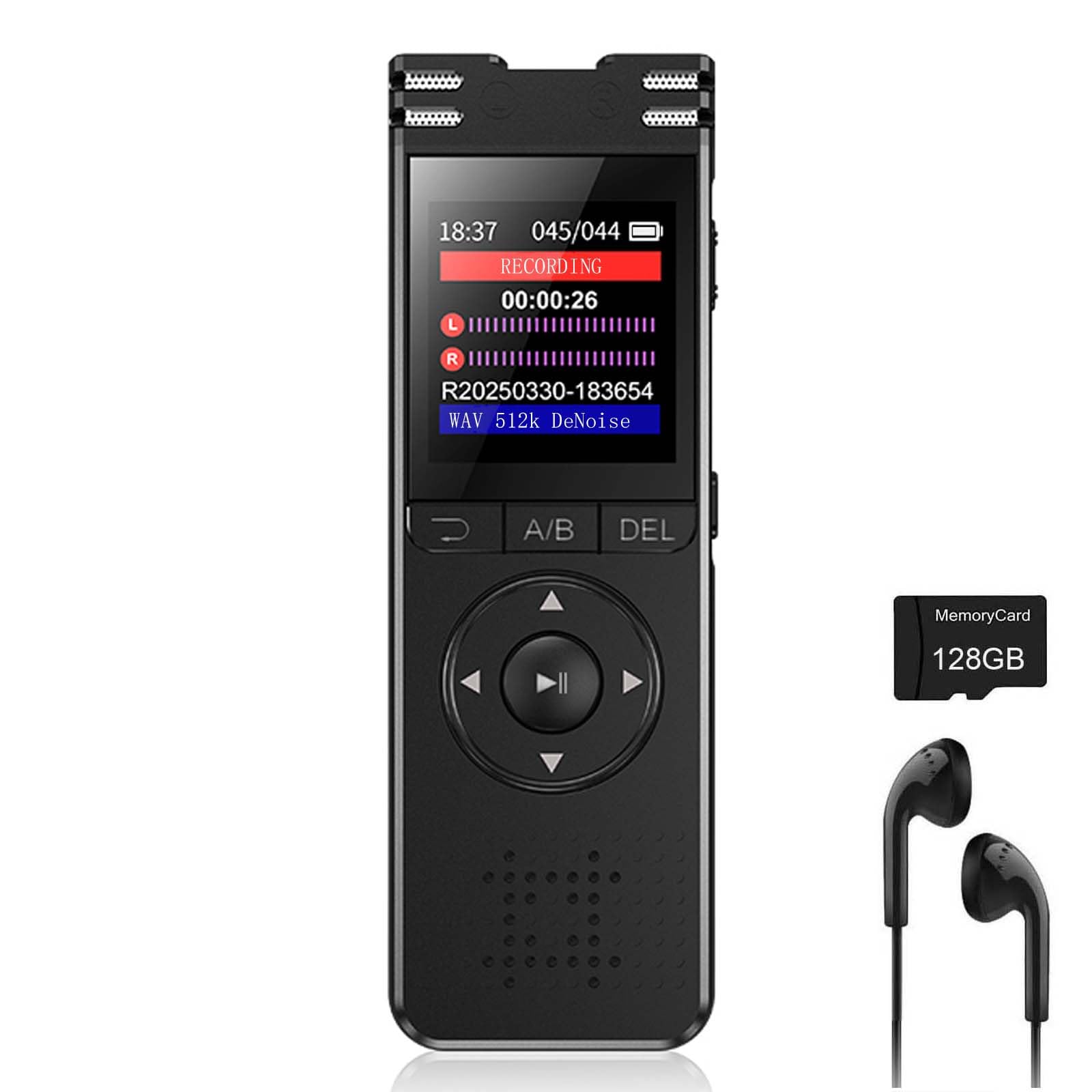 Photo 1 of 128GB Digital Voice Recorder with Playback Upgraded Voice Activated Recording with Premium Noise Reduction Dictaphone Device Perfect for Lectures Meetings Interviews