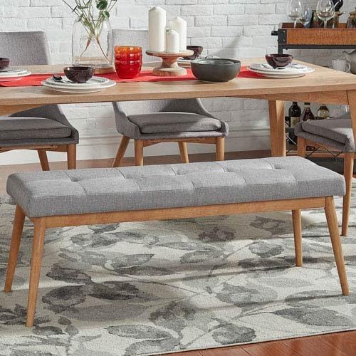 HomeHills Corbel Mid Century Bench