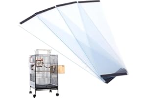 Bird Cage Seed Catcher Guard 4Pcs Anti-Scatter Mess-Free Bird Seed Catcher Transparent PVC Cage for Parrot, Parakeet, Macaw