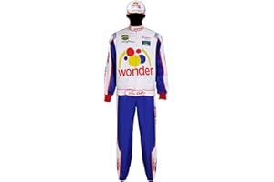 Qosivfey Mens Ricky Bobby Racing Costume Adult Talladega Nights Full Cosplay Set