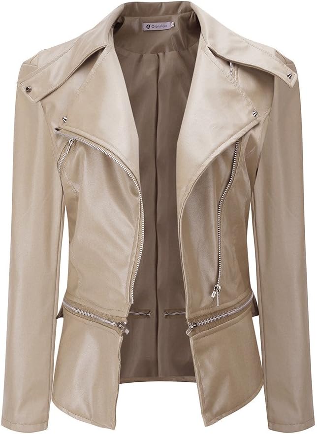 Cardith Winter Warm Lapel Jacket Women Short Coat Artificial Leather Parka Outwear