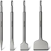SDS Chisel Set, Firecore 4pcs Tile Removal Chisel Bits for SDS Plus Rotary Hammer Drill Attachments, Alloy Steel Shovel for D