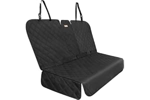 ALLANSING Back Seat Cover - 900D Oxford Waterproof Car Seat Protector, Fits Cars/SUVs/Trucks, Split Bench, Non-Slip, Dog/Kid Proof, Easy Clean(Black)