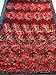 Milylace 5 Yards 3D Floral African Lace Fabric Nigerian Embroidered Mesh Lace Fabric with Beads for Wedding (Red)