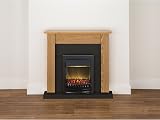 Adam Southwold Oak Black Fireplace Suite 43 Inch with Blenheim Electric Fire view 2