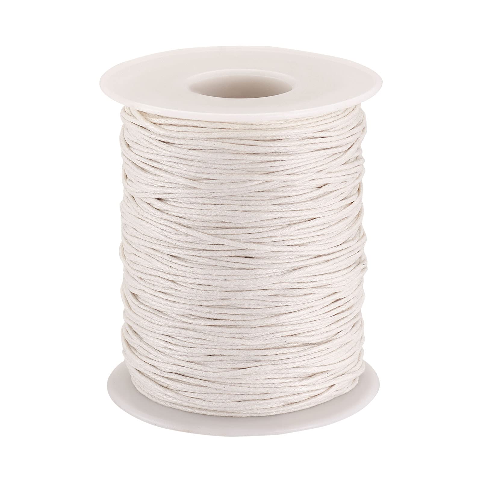 PandaHall 100 Yards/Roll Braided Cotton Cord 1mm Waxed Cotton Cord String for DIY Jewelry Making(LightGoldenrodYellow)