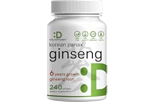 DEAL SUPPLEMENT Korean Red Panax Ginseng Root Extract, 7,500mg Serving, 240 Softgels – 150mg Active Ginsenosides