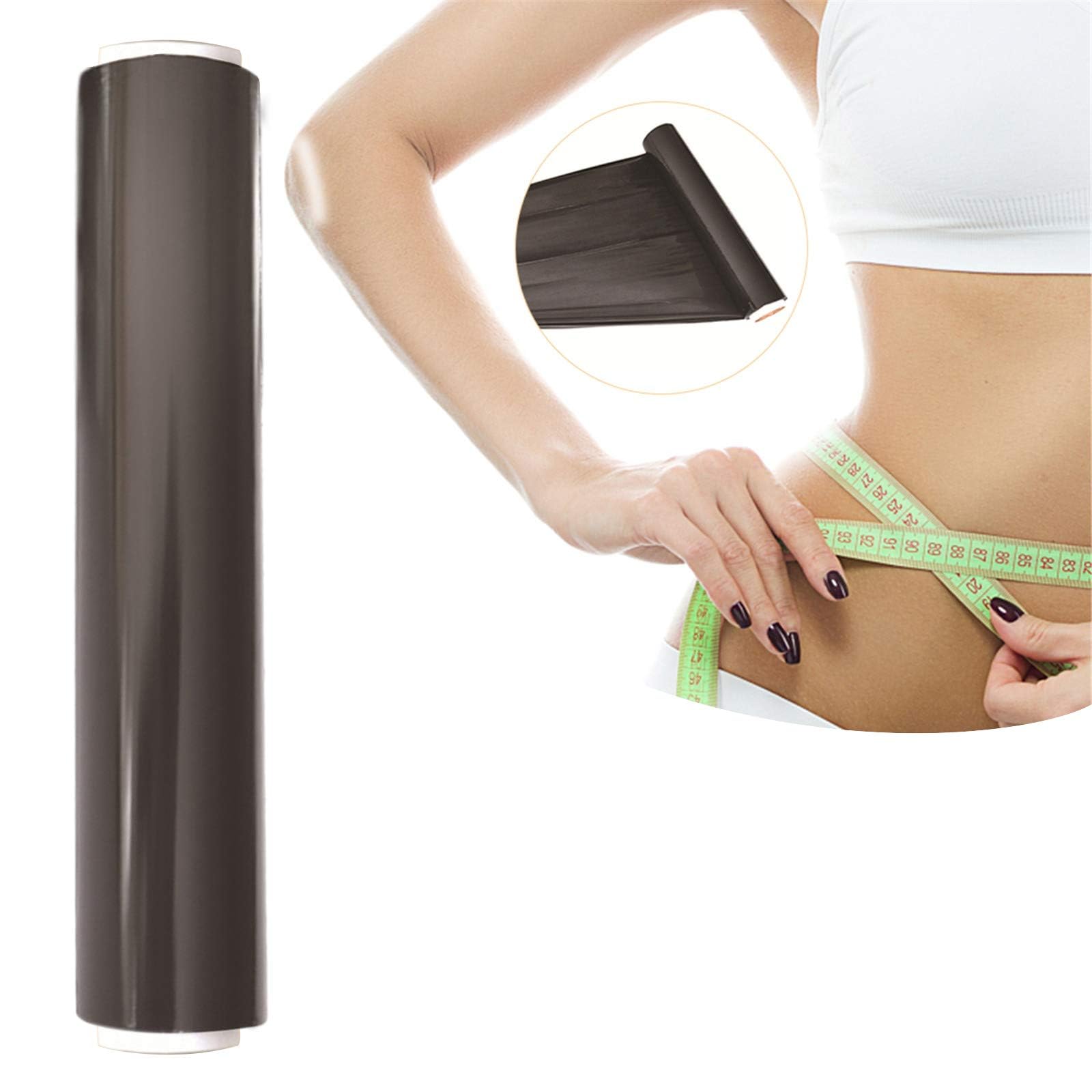 YancLife Slimming Plastic Wrap, Healthy Transparent Fat Burner Slimming Patches for Shaping Abdomen, Waist and Leg, Black