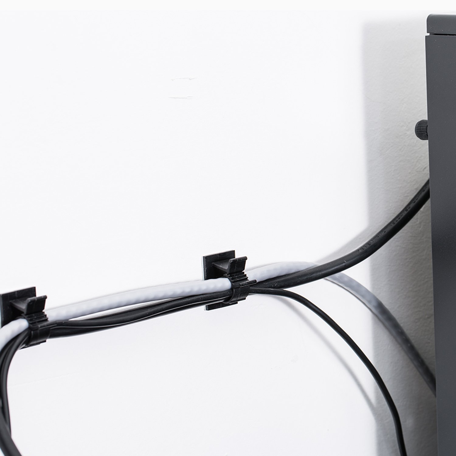 eBoot Adjustable Cable Clips Adhesive Nylon Wire Clamps, Black, 50 Pack