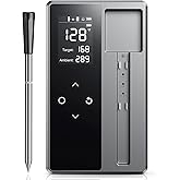 Smart Wireless Meat Thermometer with Ultra-Thin Probe, Digital Food Thermometer 0.5S Instant Read, 600FT Bluetooth Range Real-Time Monitoring & Smart Alerts for BBQ, Grill, Smoker, Oven, Air Fryer