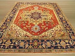 EORC P10BRT2X8 Hand Knotted Wool Serapi Design