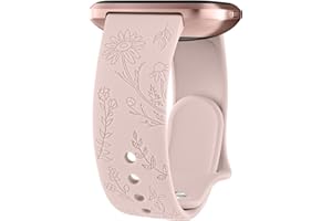Vancle Silicone Floral Engraved Bands Compatible with Fitbit Versa 2 Bands for Women Men, Soft Breathable Sport Replacement Wristbands for Fitbit Versa 2 / Fitbit Versa/Versa Lite/Versa SE