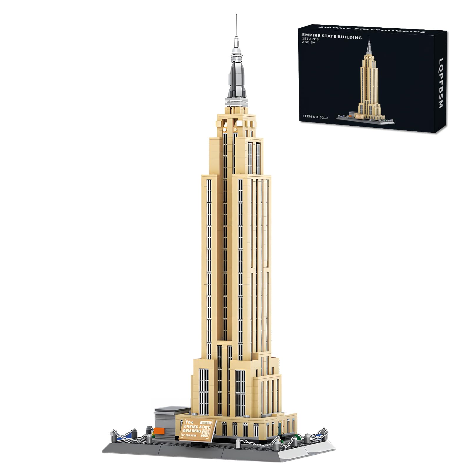 Photo 1 of LQPFBSM Empire State Architecture Building Blocks Sets New York City Skyline Architecture Model Kits New York Landmark Skycraper Toys Gift for Adults Kids Teens 1559 PCS