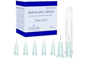 DFPTY Disposable Luer Lock Needle 32Ga 4mm 100Pack(32Ga-4mm)